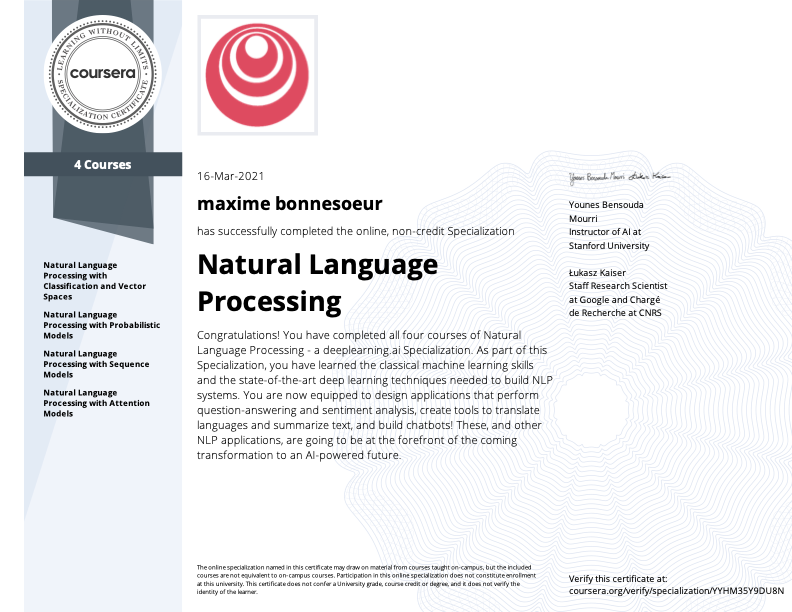 NLP Specialization
